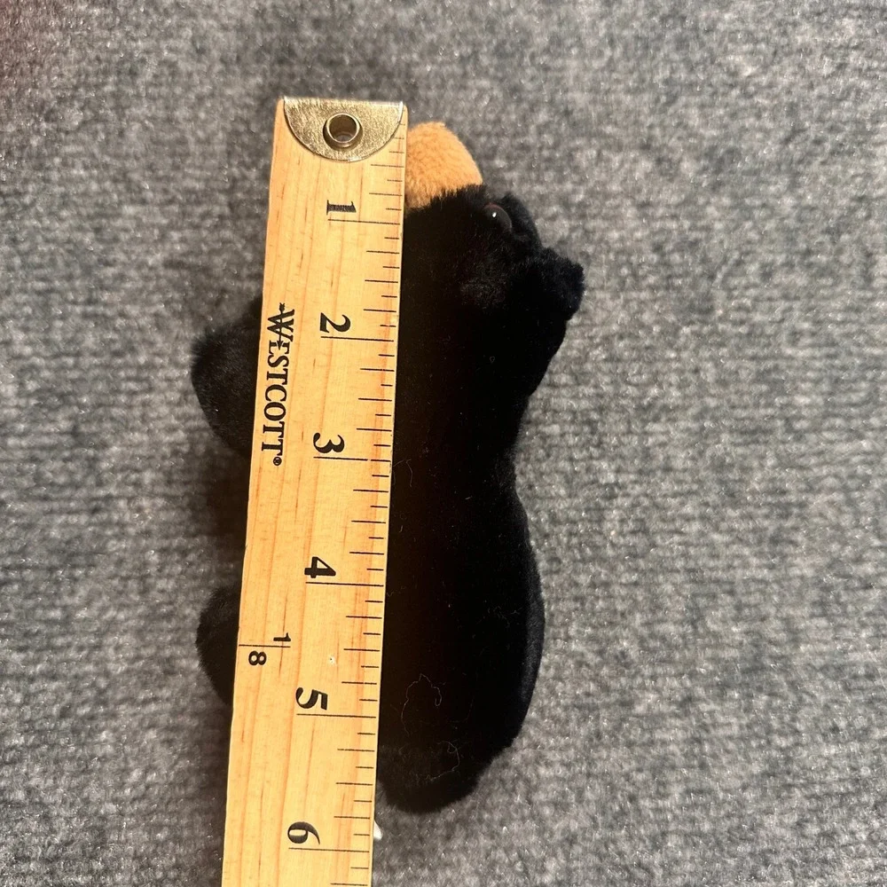 Folkmanis Black Bear Finger Puppet Plush Toy Animal 5.5 Inch Black Tan